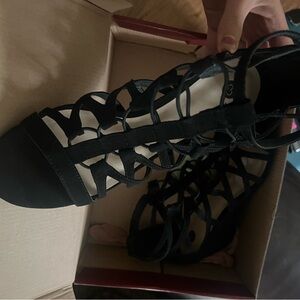 Dress barn Black Strappy Sandals